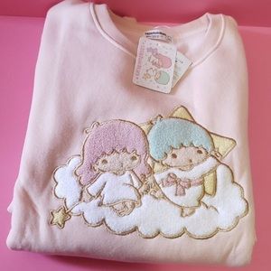 Sanrio pullover top pink sweater little twin stars NEW